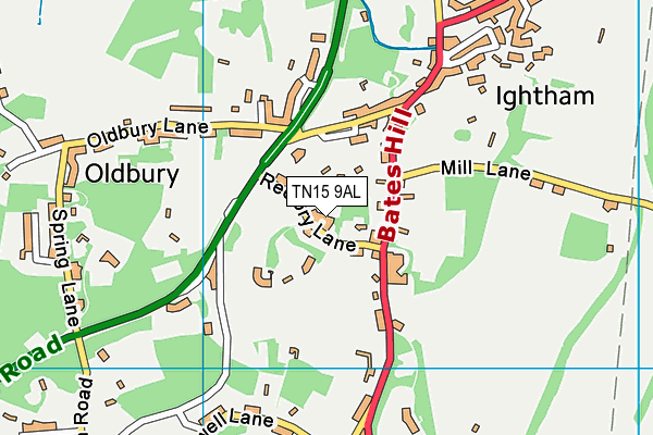 TN15 9AL map - OS VectorMap District (Ordnance Survey) TN15 9AL map - OS VectorMap District (Ordnance Survey)