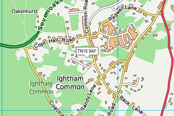 TN15 9AY map - OS VectorMap District (Ordnance Survey) TN15 9AY map - OS VectorMap District (Ordnance Survey)