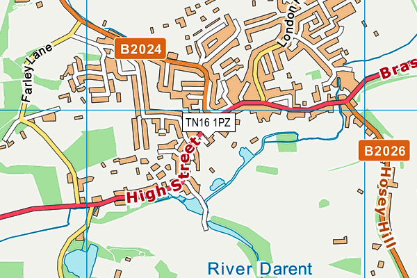 TN16 1PZ map - OS VectorMap District (Ordnance Survey) TN16 1PZ map - OS VectorMap District (Ordnance Survey)