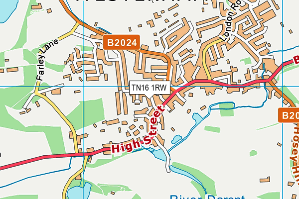 TN16 1RW map - OS VectorMap District (Ordnance Survey) TN16 1RW map - OS VectorMap District (Ordnance Survey)