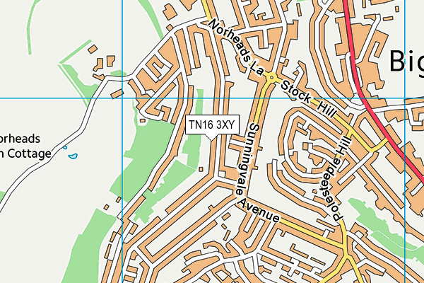 TN16 3XY map - OS VectorMap District (Ordnance Survey) TN16 3XY map - OS VectorMap District (Ordnance Survey)