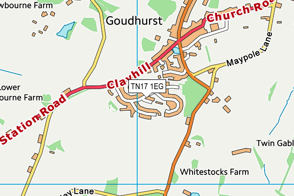 TN17 1EG map - OS VectorMap District (Ordnance Survey) TN17 1EG map - OS VectorMap District (Ordnance Survey)