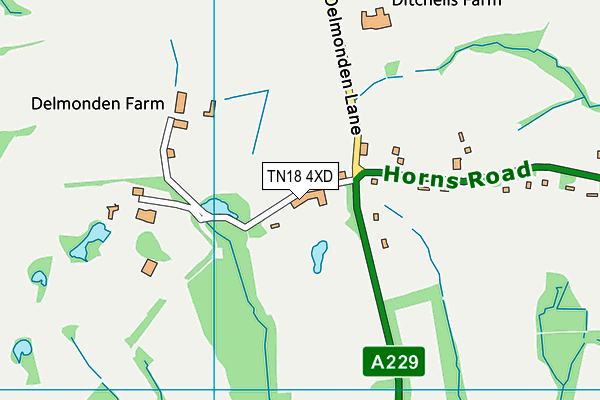 TN18 4XD map - OS VectorMap District (Ordnance Survey) TN18 4XD map - OS VectorMap District (Ordnance Survey)