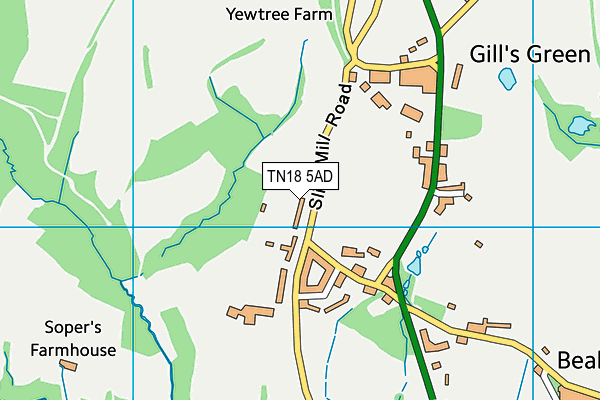 TN18 5AD map - OS VectorMap District (Ordnance Survey) TN18 5AD map - OS VectorMap District (Ordnance Survey)