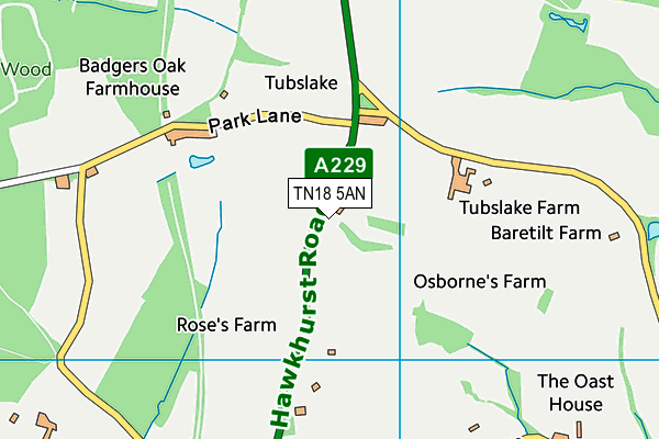 TN18 5AN map - OS VectorMap District (Ordnance Survey) TN18 5AN map - OS VectorMap District (Ordnance Survey)