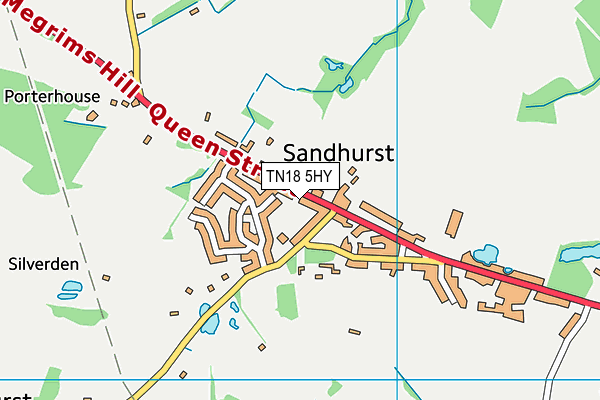 TN18 5HY map - OS VectorMap District (Ordnance Survey)