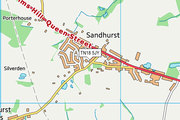 TN18 5JY map - OS VectorMap District (Ordnance Survey)