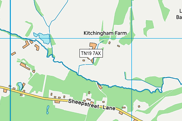 TN19 7AX map - OS VectorMap District (Ordnance Survey) TN19 7AX map - OS VectorMap District (Ordnance Survey)
