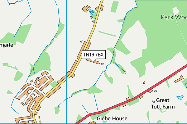 TN19 7BX map - OS VectorMap District (Ordnance Survey) TN19 7BX map - OS VectorMap District (Ordnance Survey)