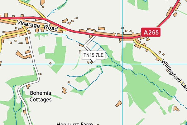 TN19 7LE map - OS VectorMap District (Ordnance Survey) TN19 7LE map - OS VectorMap District (Ordnance Survey)