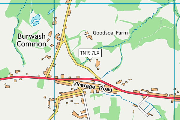TN19 7LX map - OS VectorMap District (Ordnance Survey) TN19 7LX map - OS VectorMap District (Ordnance Survey)