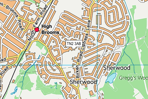 TN2 3AB map - OS VectorMap District (Ordnance Survey) TN2 3AB map - OS VectorMap District (Ordnance Survey)
