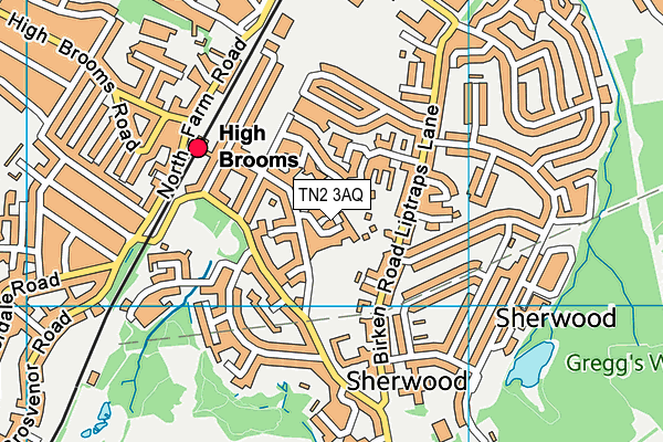 TN2 3AQ map - OS VectorMap District (Ordnance Survey) TN2 3AQ map - OS VectorMap District (Ordnance Survey)