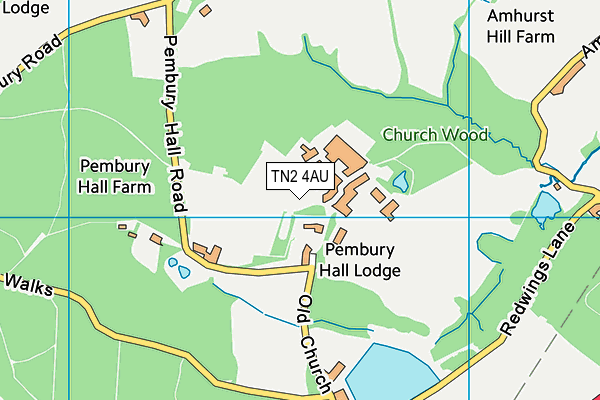 TN2 4AU map - OS VectorMap District (Ordnance Survey) TN2 4AU map - OS VectorMap District (Ordnance Survey)