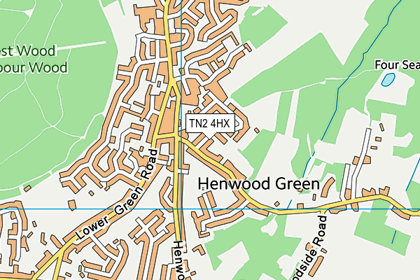 TN2 4HX map - OS VectorMap District (Ordnance Survey) TN2 4HX map - OS VectorMap District (Ordnance Survey)