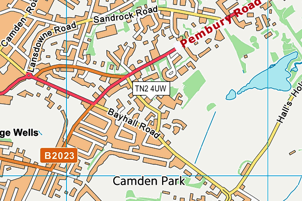 TN2 4UW map - OS VectorMap District (Ordnance Survey) TN2 4UW map - OS VectorMap District (Ordnance Survey)