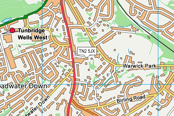 TN2 5JX map - OS VectorMap District (Ordnance Survey) TN2 5JX map - OS VectorMap District (Ordnance Survey)