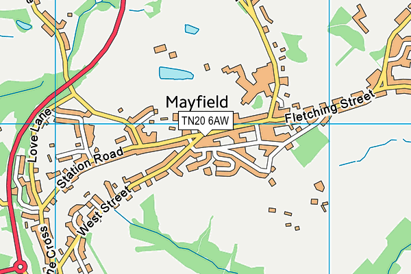 TN20 6AW map - OS VectorMap District (Ordnance Survey) TN20 6AW map - OS VectorMap District (Ordnance Survey)
