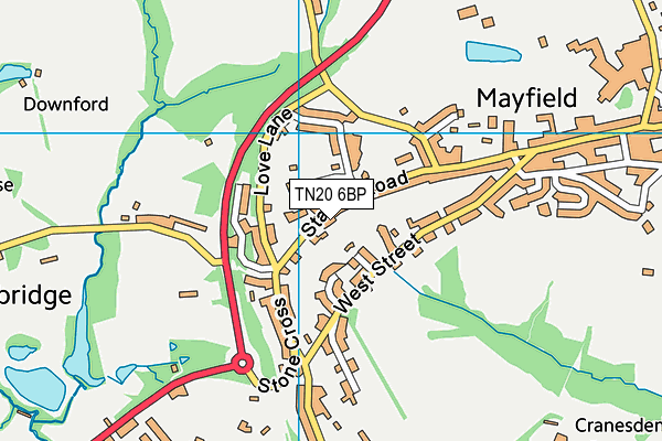 TN20 6BP map - OS VectorMap District (Ordnance Survey)