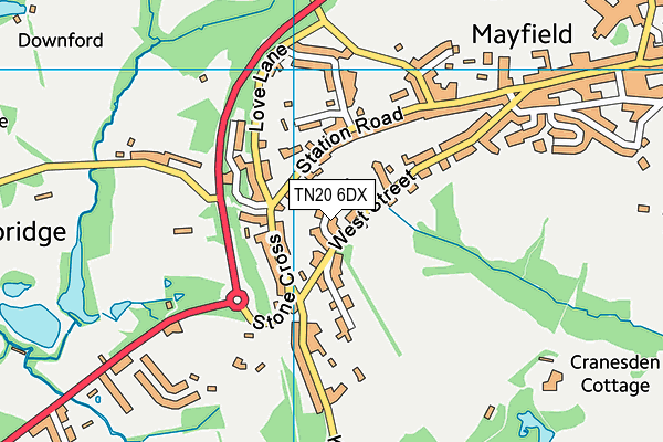 TN20 6DX map - OS VectorMap District (Ordnance Survey) TN20 6DX map - OS VectorMap District (Ordnance Survey)