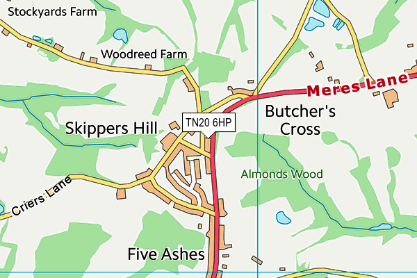 TN20 6HP map - OS VectorMap District (Ordnance Survey) TN20 6HP map - OS VectorMap District (Ordnance Survey)