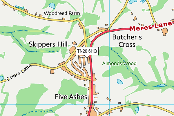 TN20 6HQ map - OS VectorMap District (Ordnance Survey) TN20 6HQ map - OS VectorMap District (Ordnance Survey)