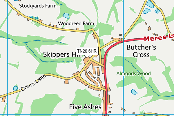 TN20 6HR map - OS VectorMap District (Ordnance Survey) TN20 6HR map - OS VectorMap District (Ordnance Survey)