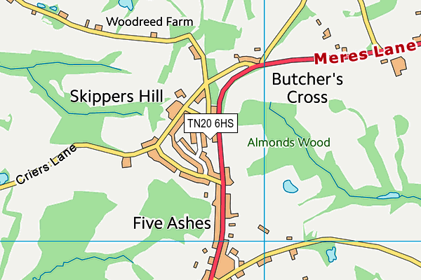 TN20 6HS map - OS VectorMap District (Ordnance Survey)