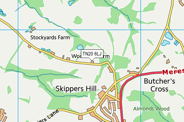 TN20 6LJ map - OS VectorMap District (Ordnance Survey) TN20 6LJ map - OS VectorMap District (Ordnance Survey)