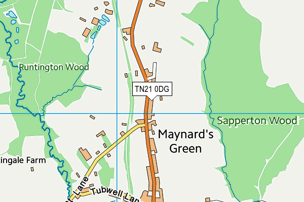 TN21 0DG map - OS VectorMap District (Ordnance Survey) TN21 0DG map - OS VectorMap District (Ordnance Survey)