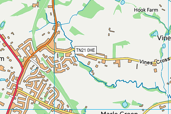 TN21 0HE map - OS VectorMap District (Ordnance Survey) TN21 0HE map - OS VectorMap District (Ordnance Survey)