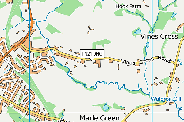 TN21 0HG map - OS VectorMap District (Ordnance Survey) TN21 0HG map - OS VectorMap District (Ordnance Survey)