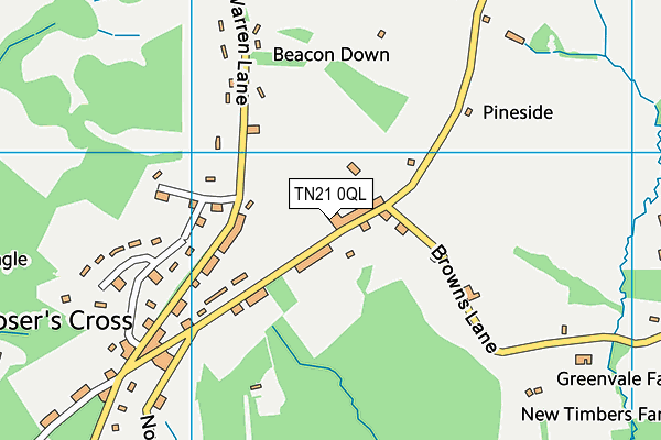 TN21 0QL map - OS VectorMap District (Ordnance Survey) TN21 0QL map - OS VectorMap District (Ordnance Survey)