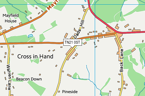 TN21 0ST map - OS VectorMap District (Ordnance Survey) TN21 0ST map - OS VectorMap District (Ordnance Survey)