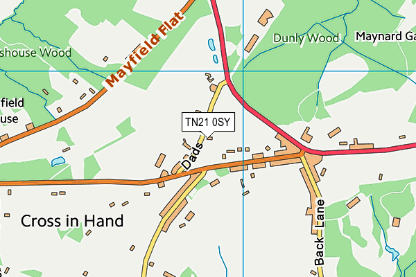 TN21 0SY map - OS VectorMap District (Ordnance Survey) TN21 0SY map - OS VectorMap District (Ordnance Survey)