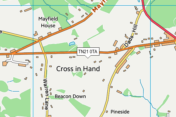 TN21 0TA map - OS VectorMap District (Ordnance Survey) TN21 0TA map - OS VectorMap District (Ordnance Survey)