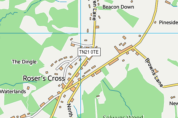TN21 0TE map - OS VectorMap District (Ordnance Survey) TN21 0TE map - OS VectorMap District (Ordnance Survey)
