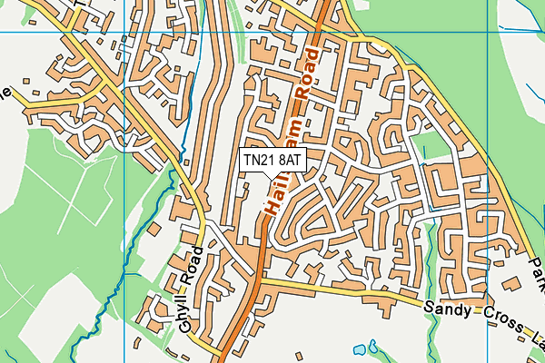TN21 8AT map - OS VectorMap District (Ordnance Survey) TN21 8AT map - OS VectorMap District (Ordnance Survey)