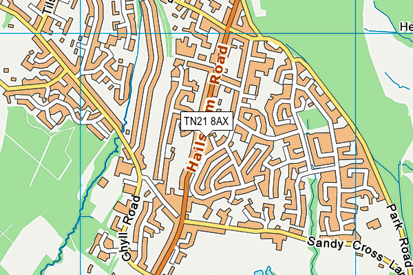 TN21 8AX map - OS VectorMap District (Ordnance Survey) TN21 8AX map - OS VectorMap District (Ordnance Survey)