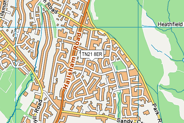 TN21 8ER map - OS VectorMap District (Ordnance Survey) TN21 8ER map - OS VectorMap District (Ordnance Survey)