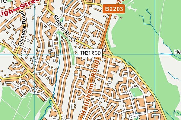 TN21 8GD map - OS VectorMap District (Ordnance Survey) TN21 8GD map - OS VectorMap District (Ordnance Survey)