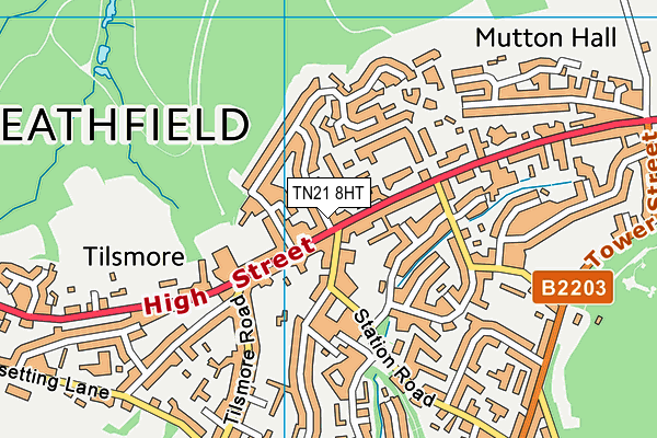 TN21 8HT map - OS VectorMap District (Ordnance Survey)