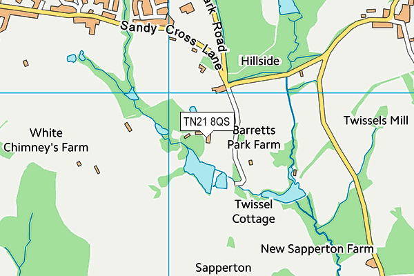 TN21 8QS map - OS VectorMap District (Ordnance Survey) TN21 8QS map - OS VectorMap District (Ordnance Survey)