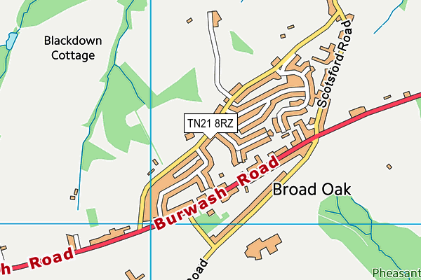 TN21 8RZ map - OS VectorMap District (Ordnance Survey) TN21 8RZ map - OS VectorMap District (Ordnance Survey)