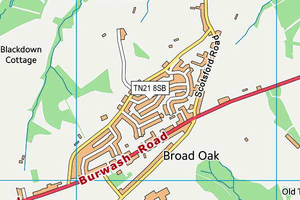 TN21 8SB map - OS VectorMap District (Ordnance Survey) TN21 8SB map - OS VectorMap District (Ordnance Survey)