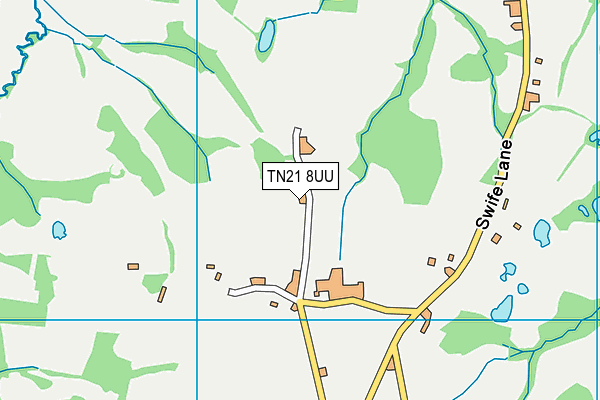 TN21 8UU map - OS VectorMap District (Ordnance Survey) TN21 8UU map - OS VectorMap District (Ordnance Survey)
