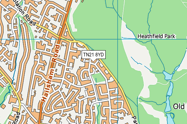 TN21 8YD map - OS VectorMap District (Ordnance Survey) TN21 8YD map - OS VectorMap District (Ordnance Survey)