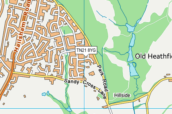 TN21 8YG map - OS VectorMap District (Ordnance Survey) TN21 8YG map - OS VectorMap District (Ordnance Survey)