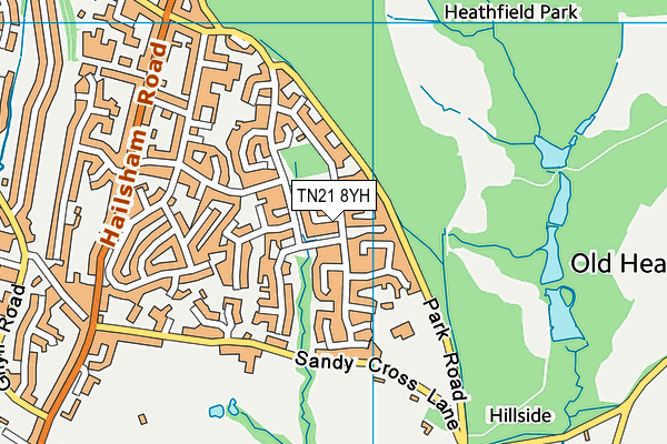 TN21 8YH map - OS VectorMap District (Ordnance Survey) TN21 8YH map - OS VectorMap District (Ordnance Survey)
