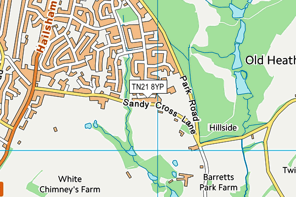 TN21 8YP map - OS VectorMap District (Ordnance Survey) TN21 8YP map - OS VectorMap District (Ordnance Survey)